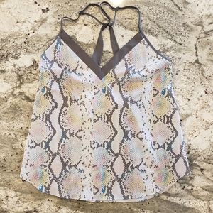 Betsey Johnson Racerback Tank Top Snakeskin Small